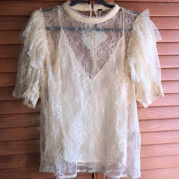 🔥Free People lace top - Picture 5 of 8